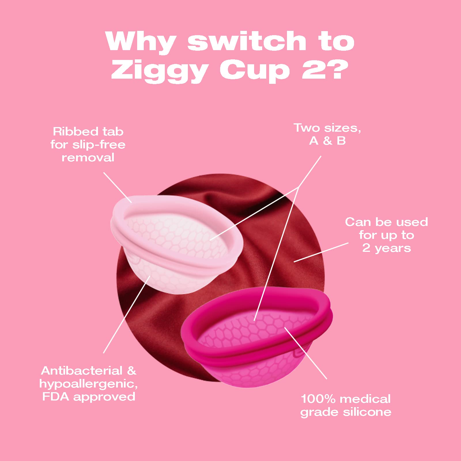 Intimina Ziggy Cup 2 - Extra-Thin Reusable Menstrual Disc, Period Cup, Disposable Menstrual Cup