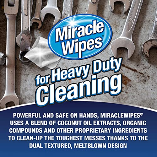 MiracleWipes for Heavy Duty Cleaning (90 Count) - All Purpose Cleaner, Kitchens