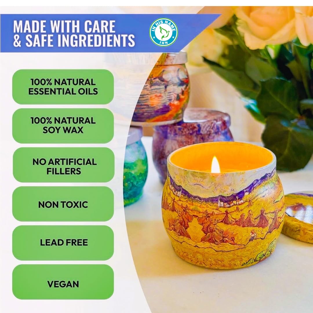 Scented Candles Gift for Women, 4 Pack, Reusable Tin Box, Luxury Candles for Home