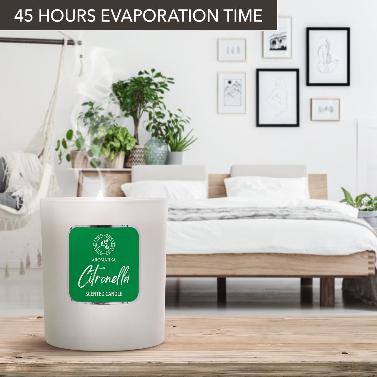 Scented Candle Citronella 200g - Aromatherapy Candle - Soy Wax Candles for Home Scented