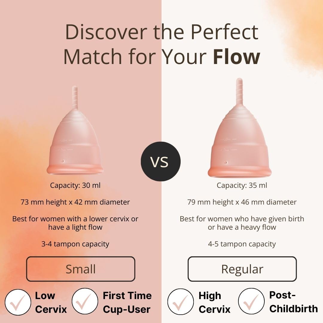 Flow Fairy Reusable Menstrual Cup with Applicator for Easy Insertion- 100% Medical Grade Silicone Period Cup