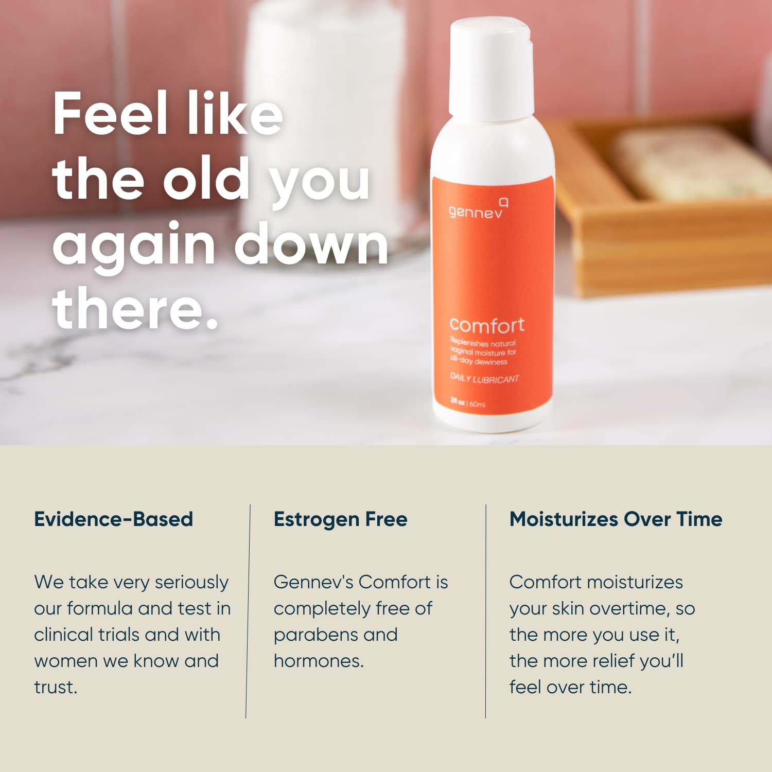 Gennev Intimate Water-Based Lubricant for Women - 2-in-1 Menopause Lubricant and Feminine