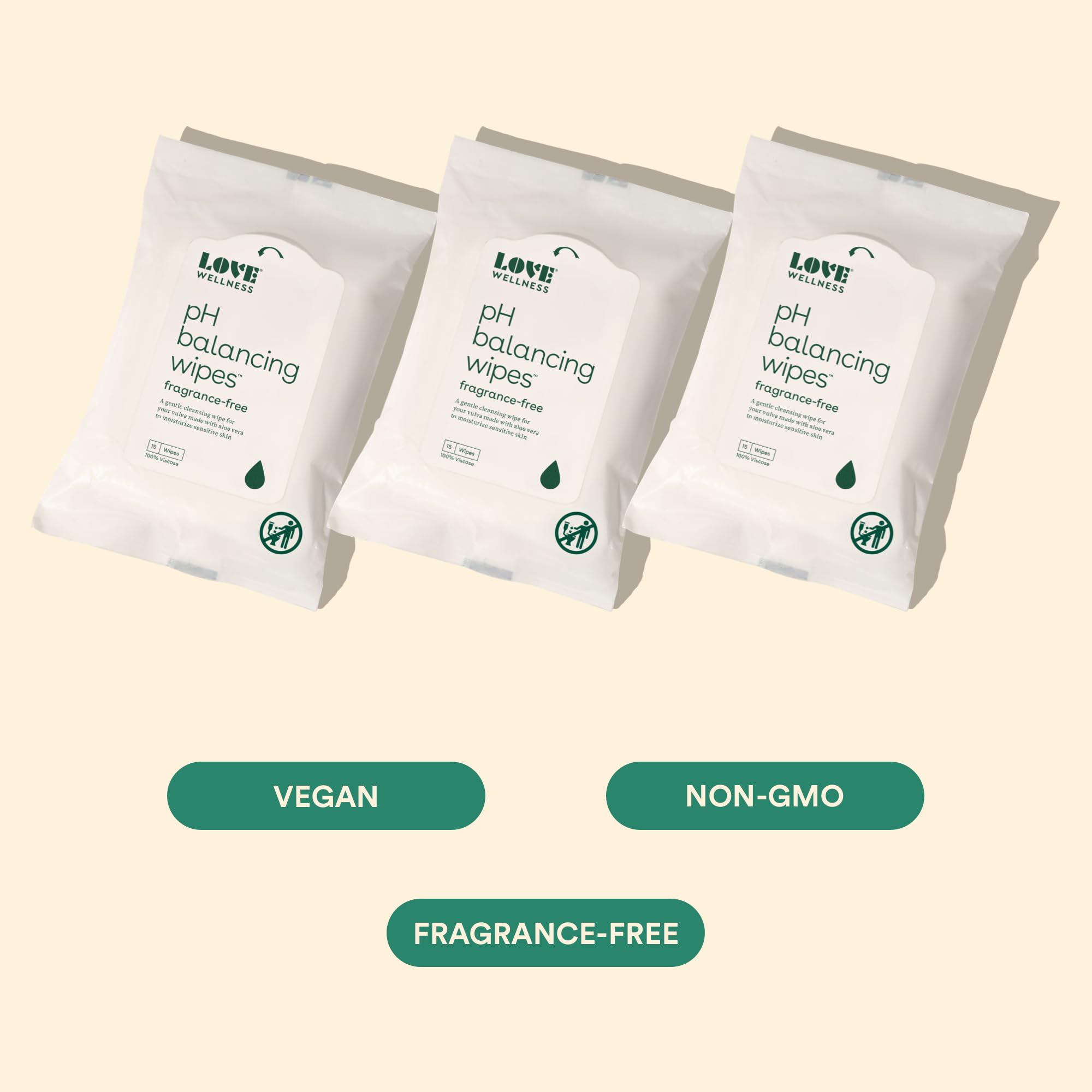 Love Wellness pH Balancing Wipes for Women | Feminine Hygiene for Cleansing with Aloe Vera