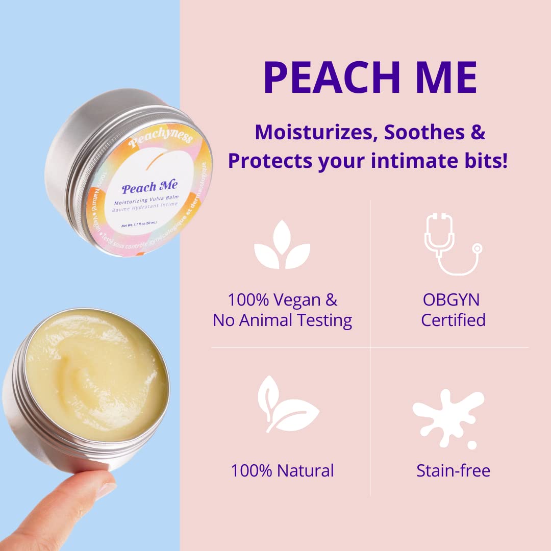 Peach Me Organic Vulva Balm by Peachyness - Hormone-Free Vaginal Moisturizer for Sensitive Skin