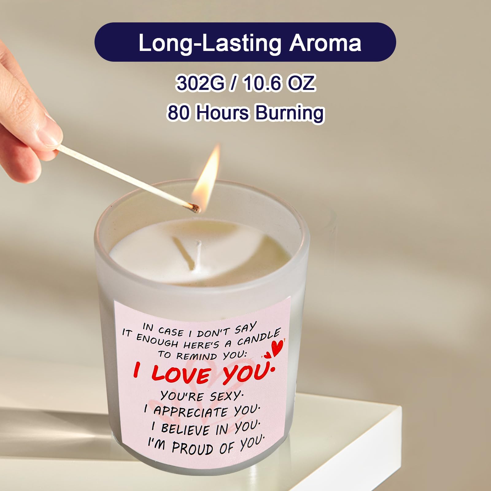 Gifts for Her Anniversary Candler - 2pack Valentine's Day Candle Gift,Wife Gifts Anniversary,Vanilla Lavender