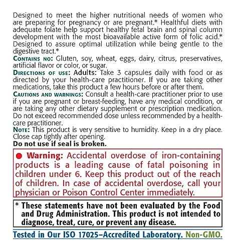 NEW ROOTS HERBAL Prenatal Complete MultiVitamin (90 Veg Caps) - with Biotin, Iron & Folate