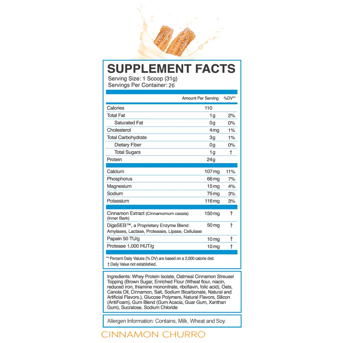 eFlow Nutrition 100% Whey Protein Isolate - Lactose-Free Digestive Enzymes Added
