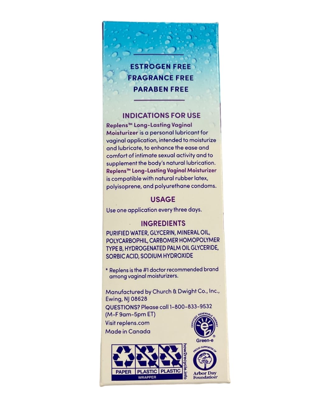 Replens Long-Lasting Vaginal Moisturizer -8 Count (Pack of 3)