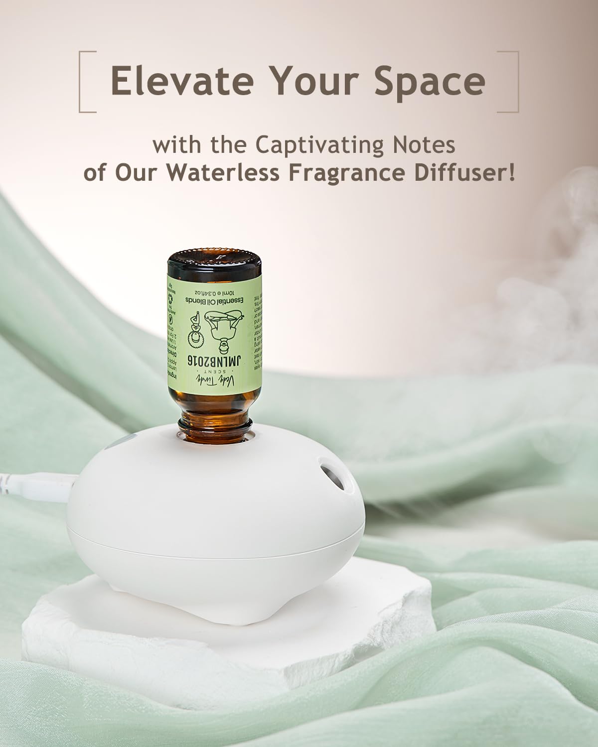 VTS Waterless Diffuser with Classic Perfume Scent Essential Oils Set, Perfume Collection