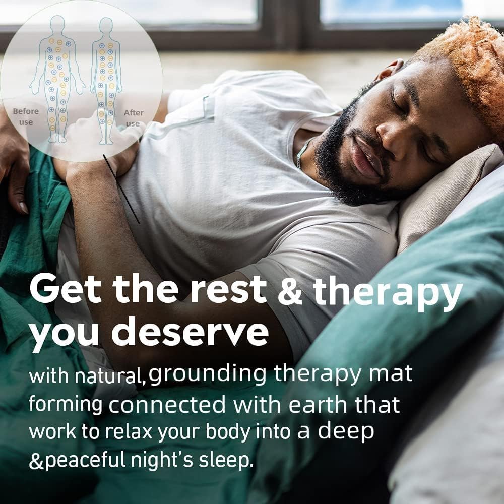Grounding Mat for Sleeping, Grounding Sheet forBed, Earth Mat Connected for Pain Relief