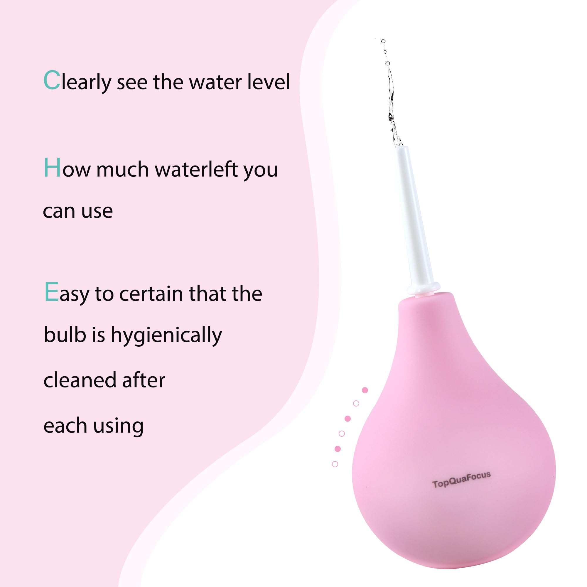 TopQuaFocus 8oz Enema Bulb Kit Anal and Vaginal Douche Bulb for Men Flushing System Enemas Silicone