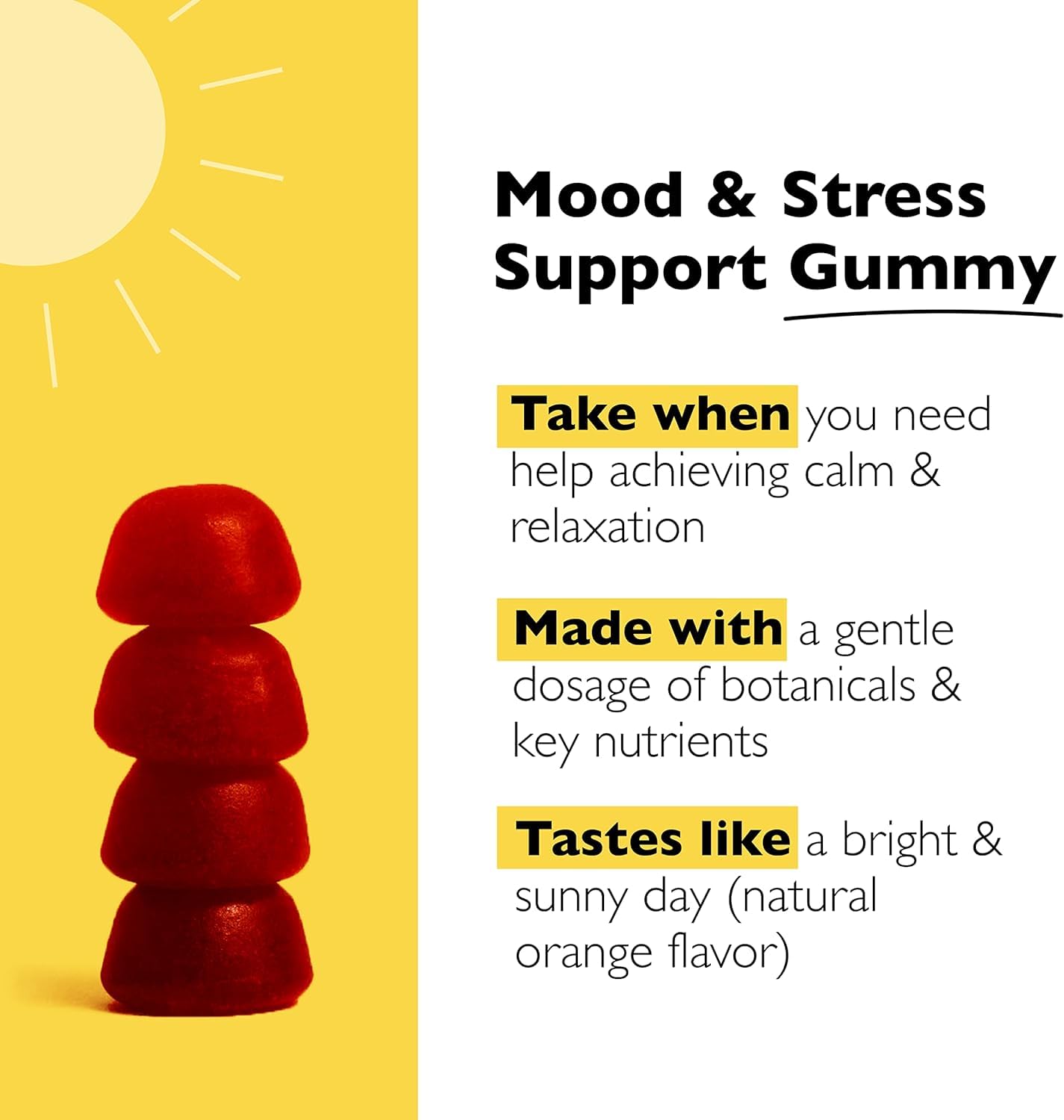 RESCUE Bach Plus Mood & Stress Support Gummies, Daytime Dietary Supplement with Passionflower