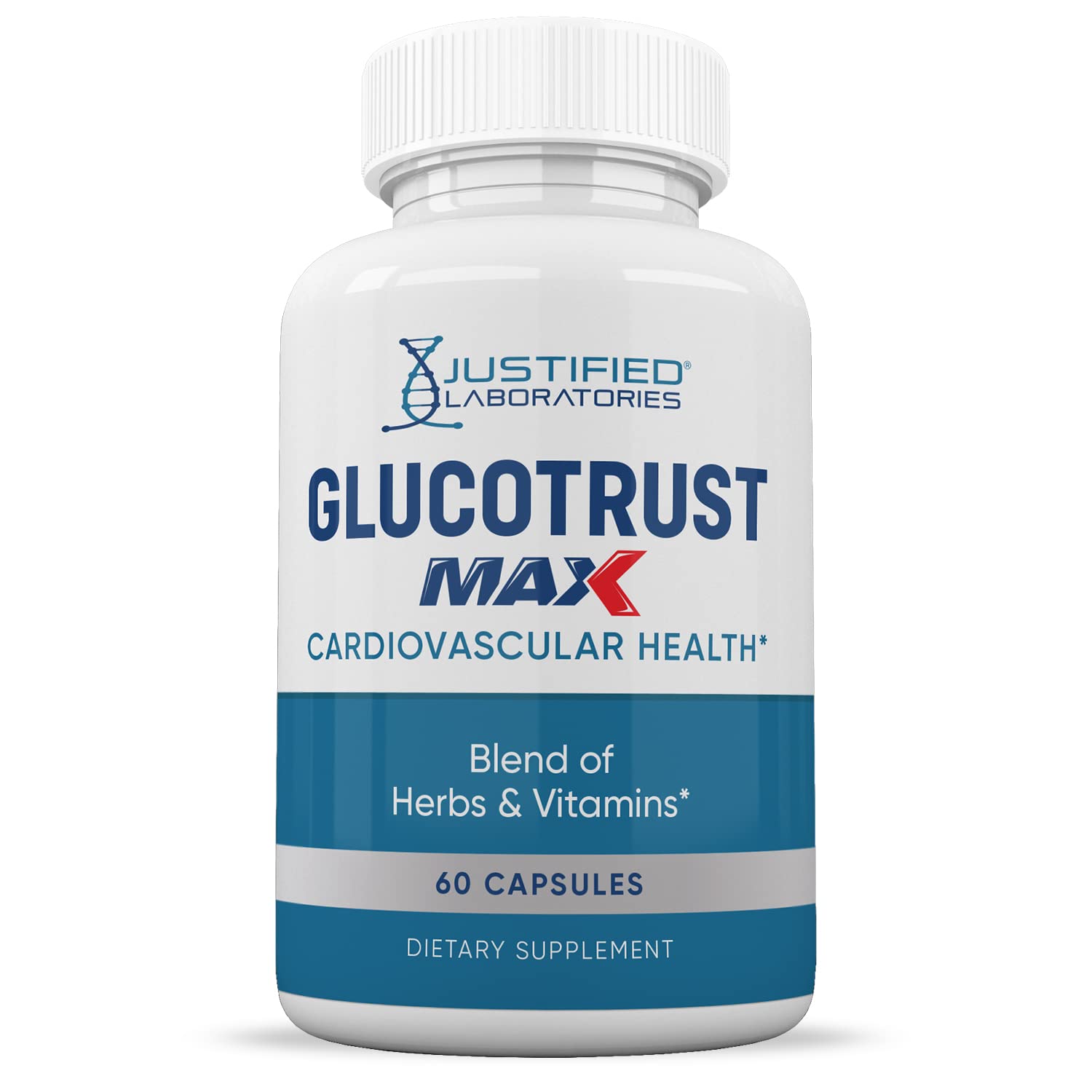 Justified Laboratories (5 Pack) Glucotrust Max 1295MG Formula Supplement Pills 300 cap