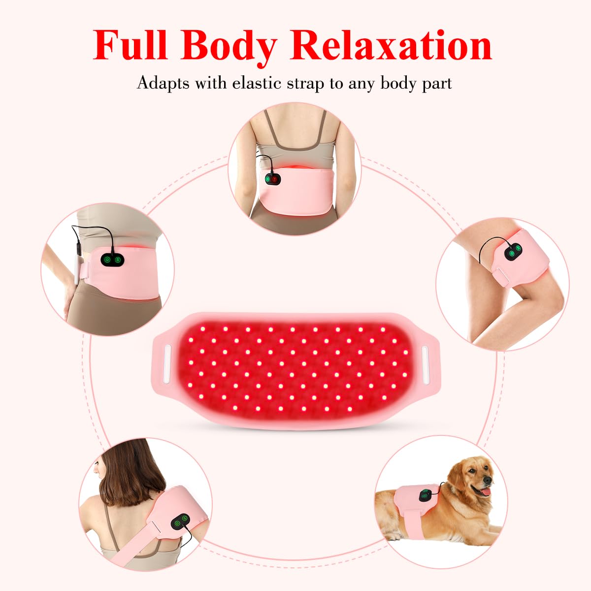 Red Light Therapy Belt for Body, Infrared Light Therapy for Pain Relief, Waterproof Red Light Therapy