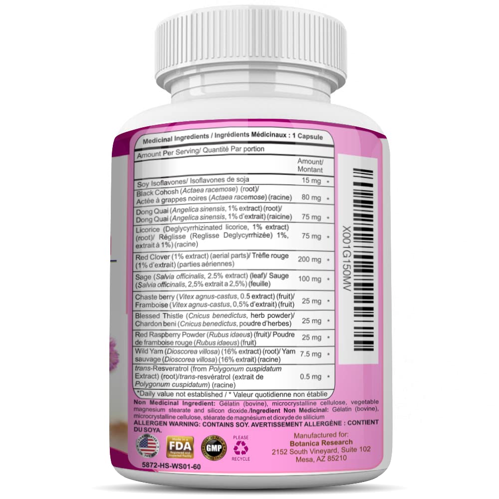 Menopause Relief Support For Hot Flashes Nights Sweats Hormonal Balance Support Supplement