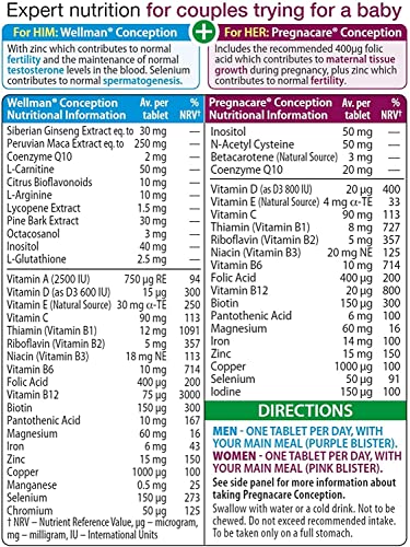 Vitabiotics Three Packs of Pregnacare His & Hers