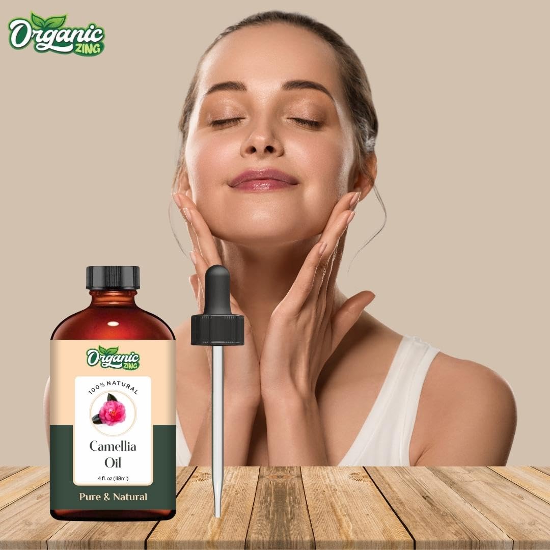Organic Zing Camellia (Camellia Japonica) Oil | Pure & Natural Carrier Oil for Skincare, Hair Care & Massage