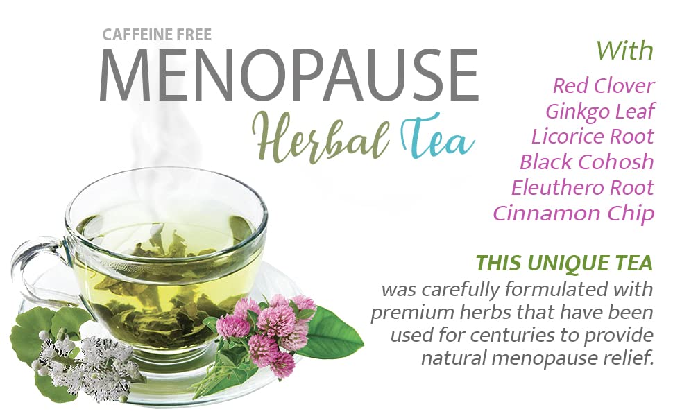 green tea for hot flashes - MENOPAUSE TEA 28 days, non gmo, 100% all natural herbal, caffeine free