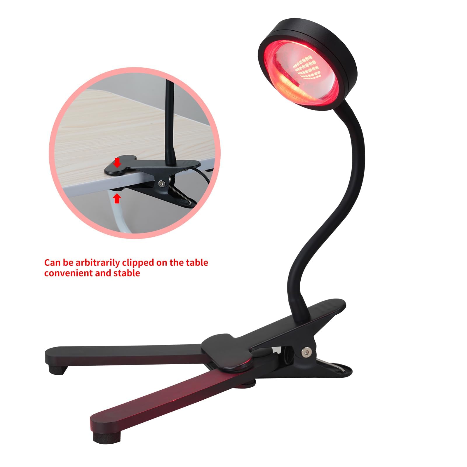 WTINTELL Red Light Therapy for Face, 660nm LED Red Light Therapy Light with Clip, Suitable