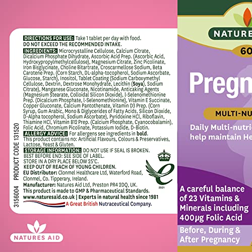 Natures Aid Prenatal Support , 60 Tablets
