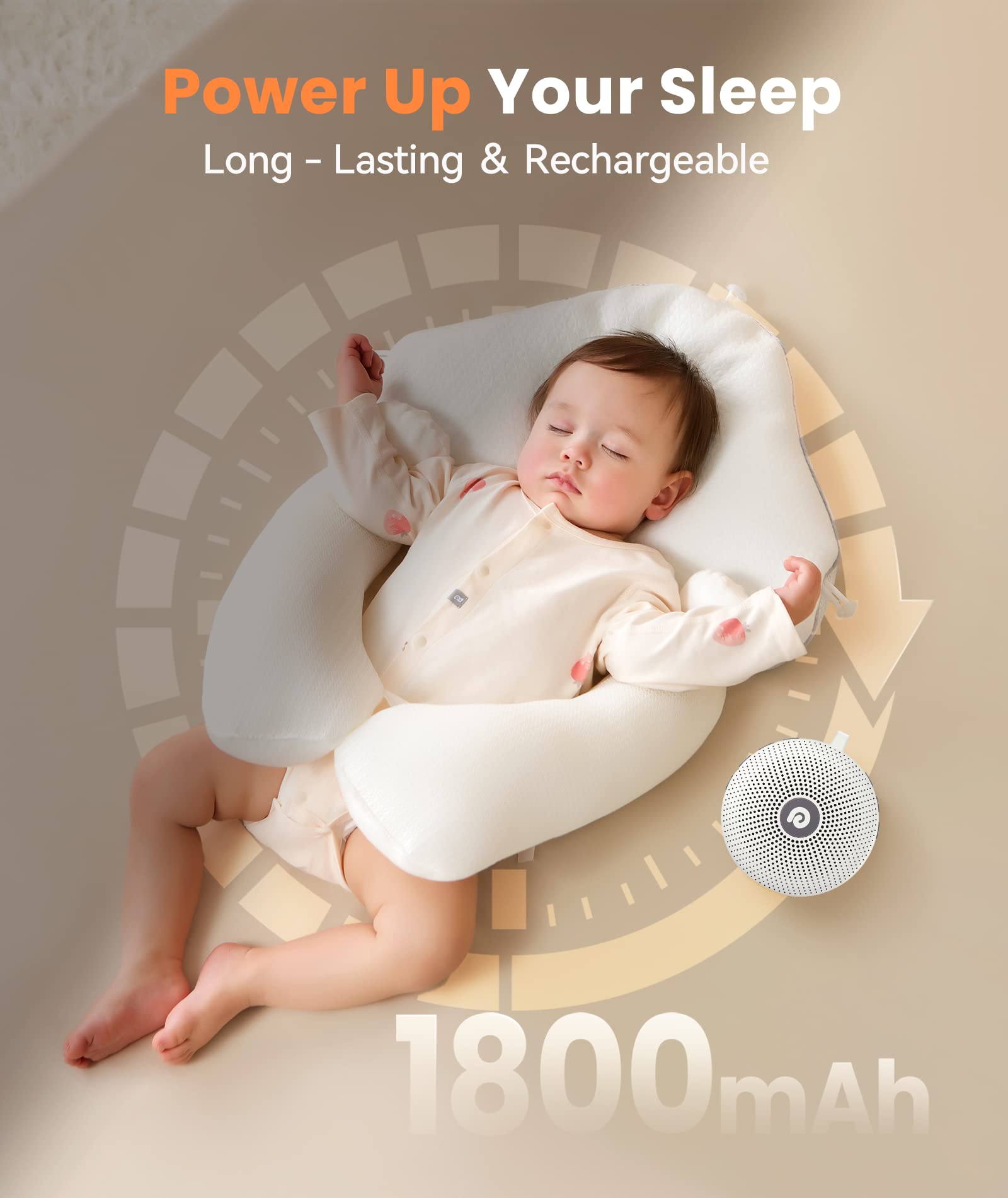 Dreamegg White Noise Machine - Portable Sound Machine for Baby Adult, Features Powerful Battery