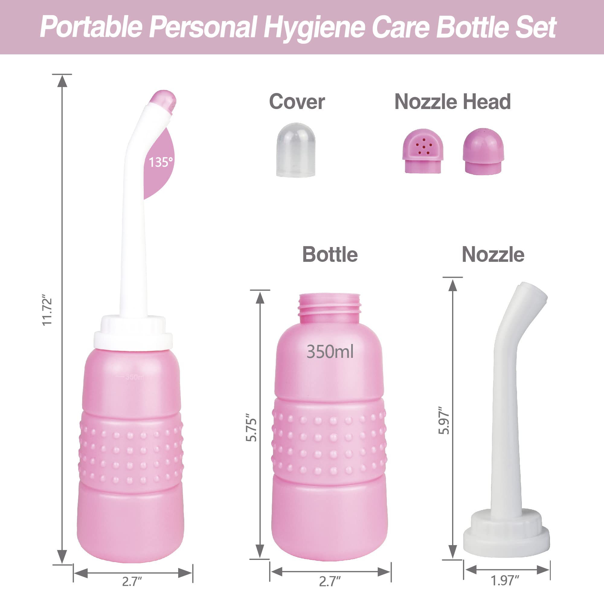 TopQuaFocus 12oz Perineal Bottle for Postpartum Care Portable Travel Peri Sprayer Bidet Postpartum