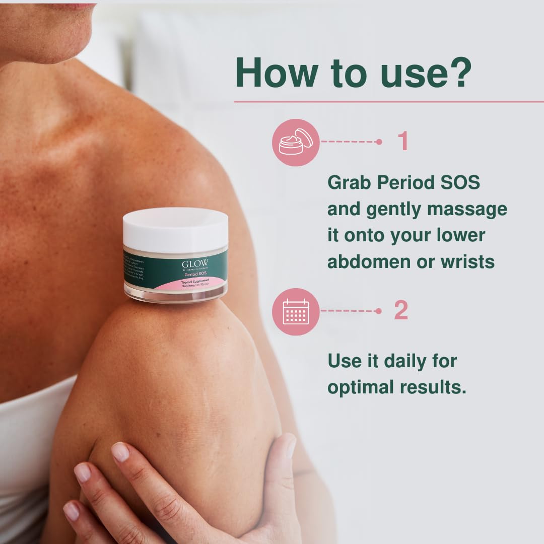 Glow Botanica | Period SOS - Real Wild Yam Cream for PMS Symptom Relief - Topical Supplement