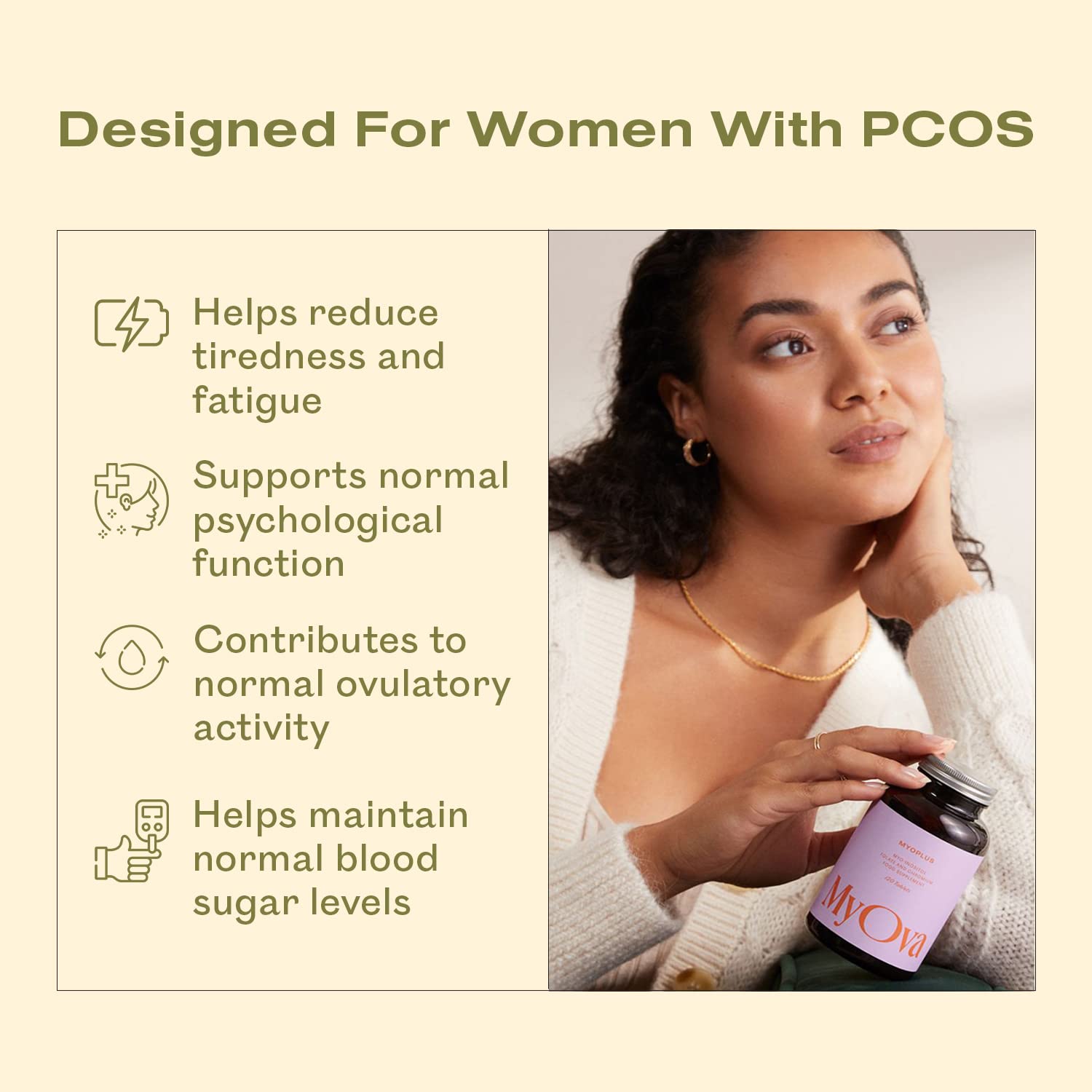 3 Pack of MyOva Myoplus - Natural Female Support Supplement for PCOS - 4000mg Myo