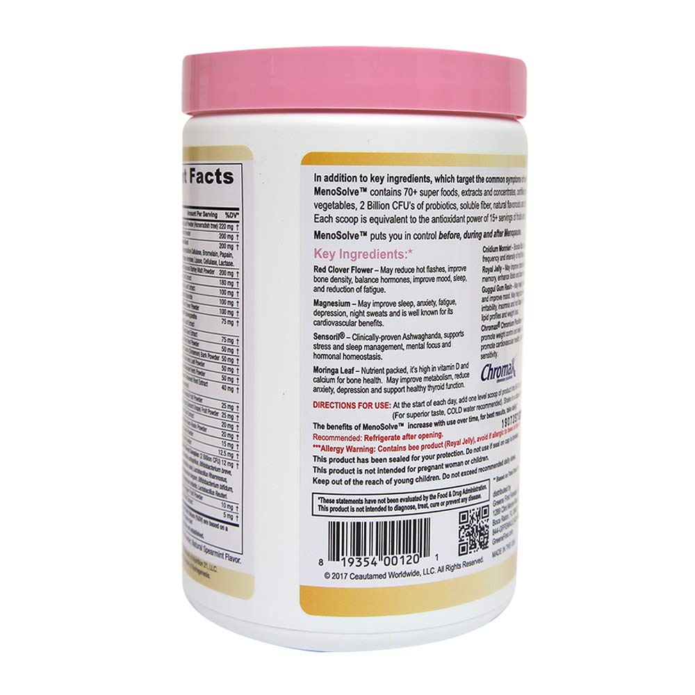 Greens First Female MenoSolve Plus Probiotics, Natural Relief for Menopause, 30 Servings