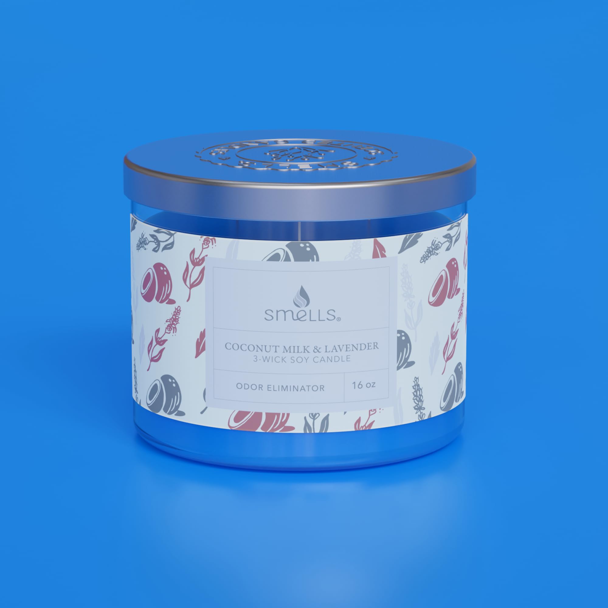 Smells - Odor Eliminator - Premium Soy Wax Jar Scented Candle 12oz. and 16oz. - 100% Cotton Single Wick