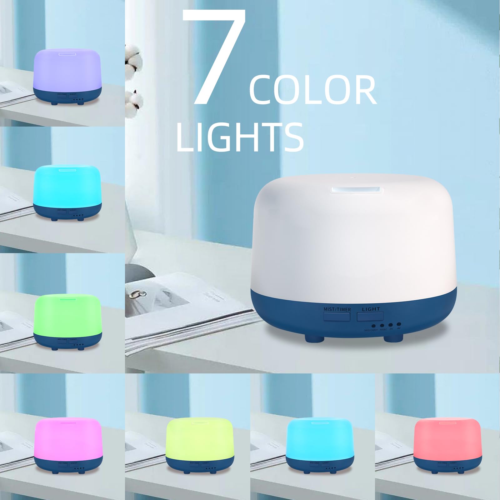 Marchred 300ML Essential Oil Diffuser with Remote Control, 7 LED Color Changing Light