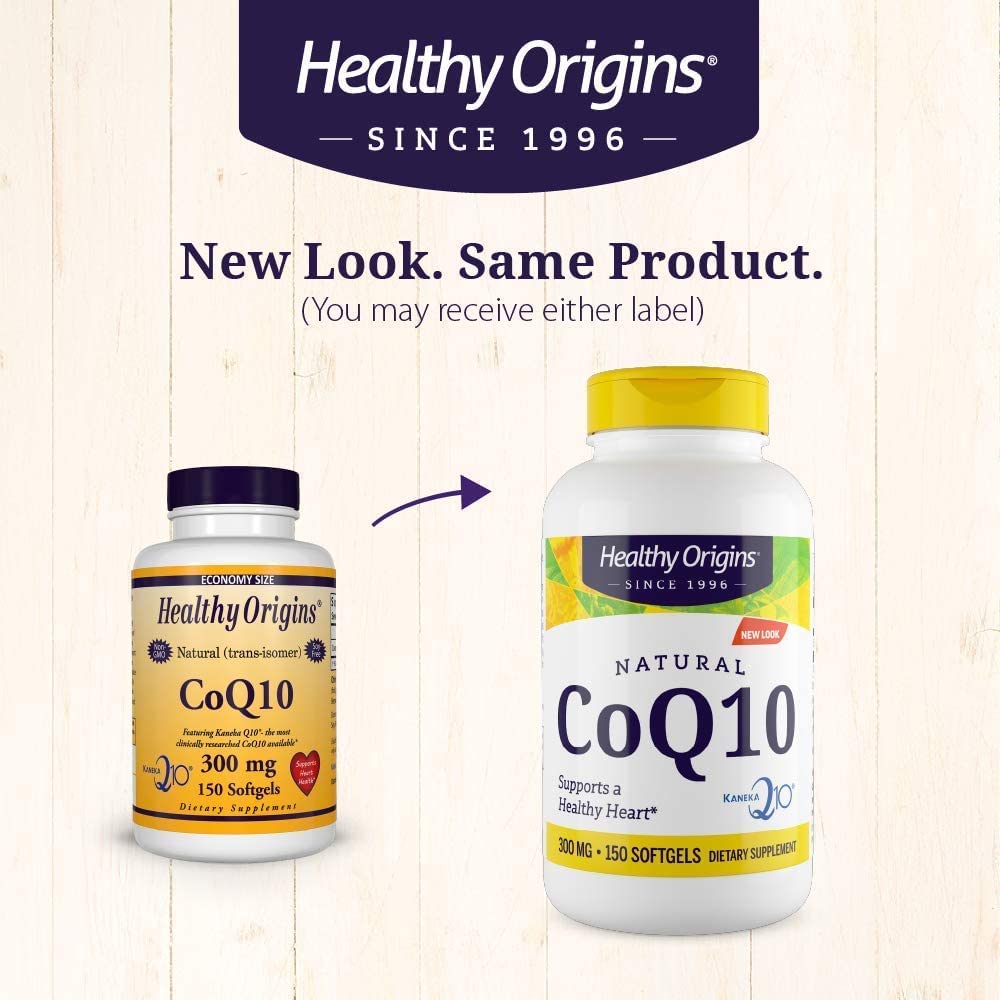 Healthy Origins CoQ10 (Kaneka Q10), 300 mg - Heart Health & Energy Supplement
