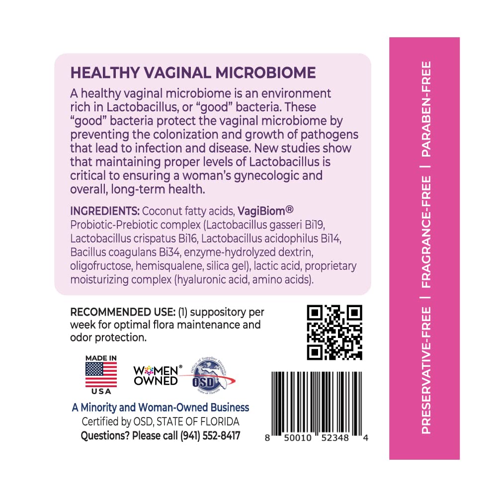 VagiBiom Probioitc Suppository Convenient Travel Pack with 2 Suppositories