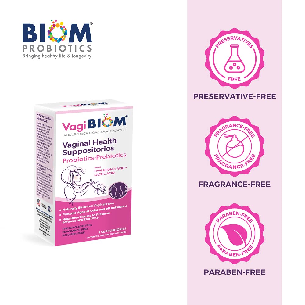 VagiBiom Lactobacillus Suppository: Microbiome Flora balance and Odor Control Regimen