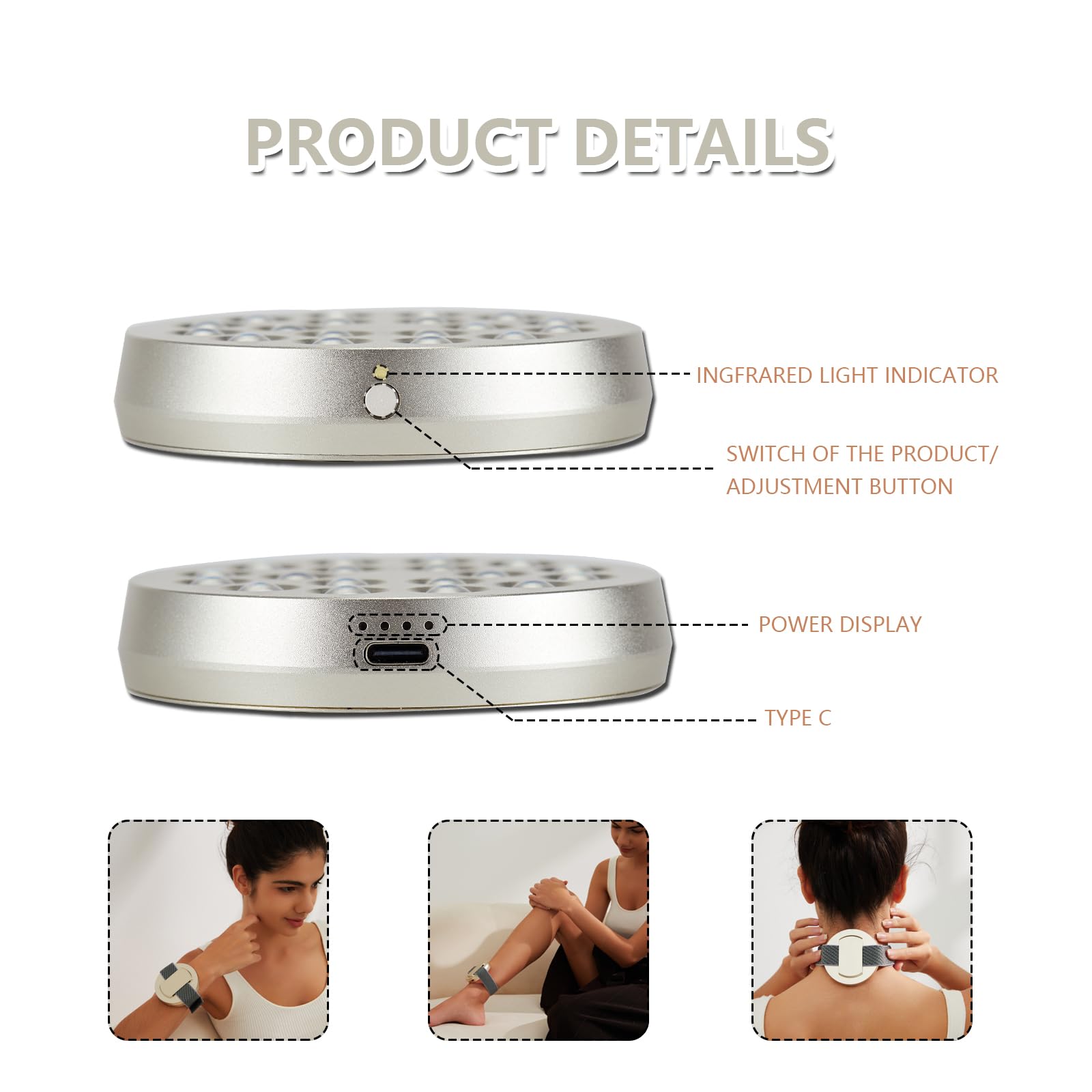 Red Light Therapy Device, Wearable Light Therapy Lamp for Pain Relief for Knee Muscle Feet Hands