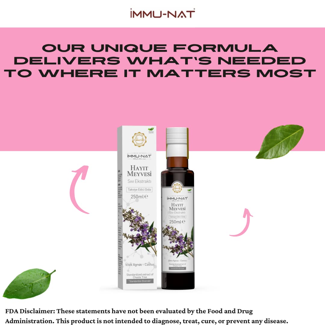 Immu-nat Chaste Tree Berry Extract - 8.5oz - Herbal Menopause & PMS Relief - Alcohol-Free Women's