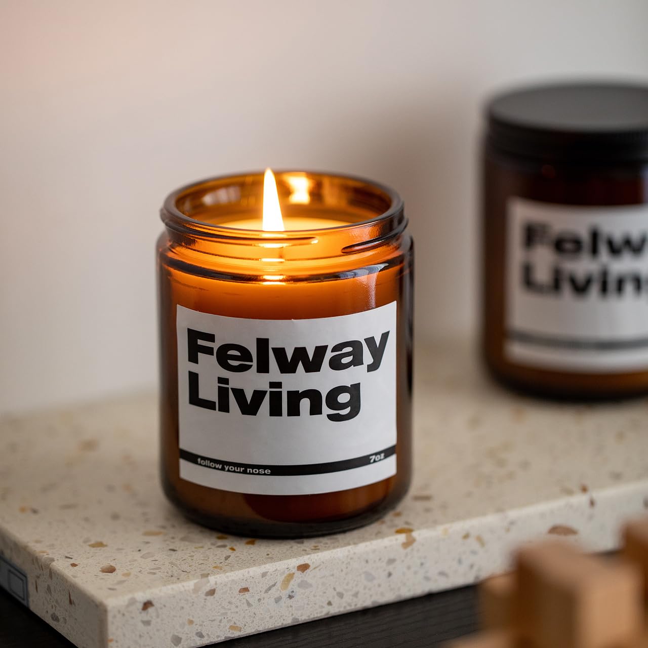 FELWAY Vanilla Scented Candle, Organic Soy Candle for Home Scented, 7 oz Long Lasting, Gift for Women's