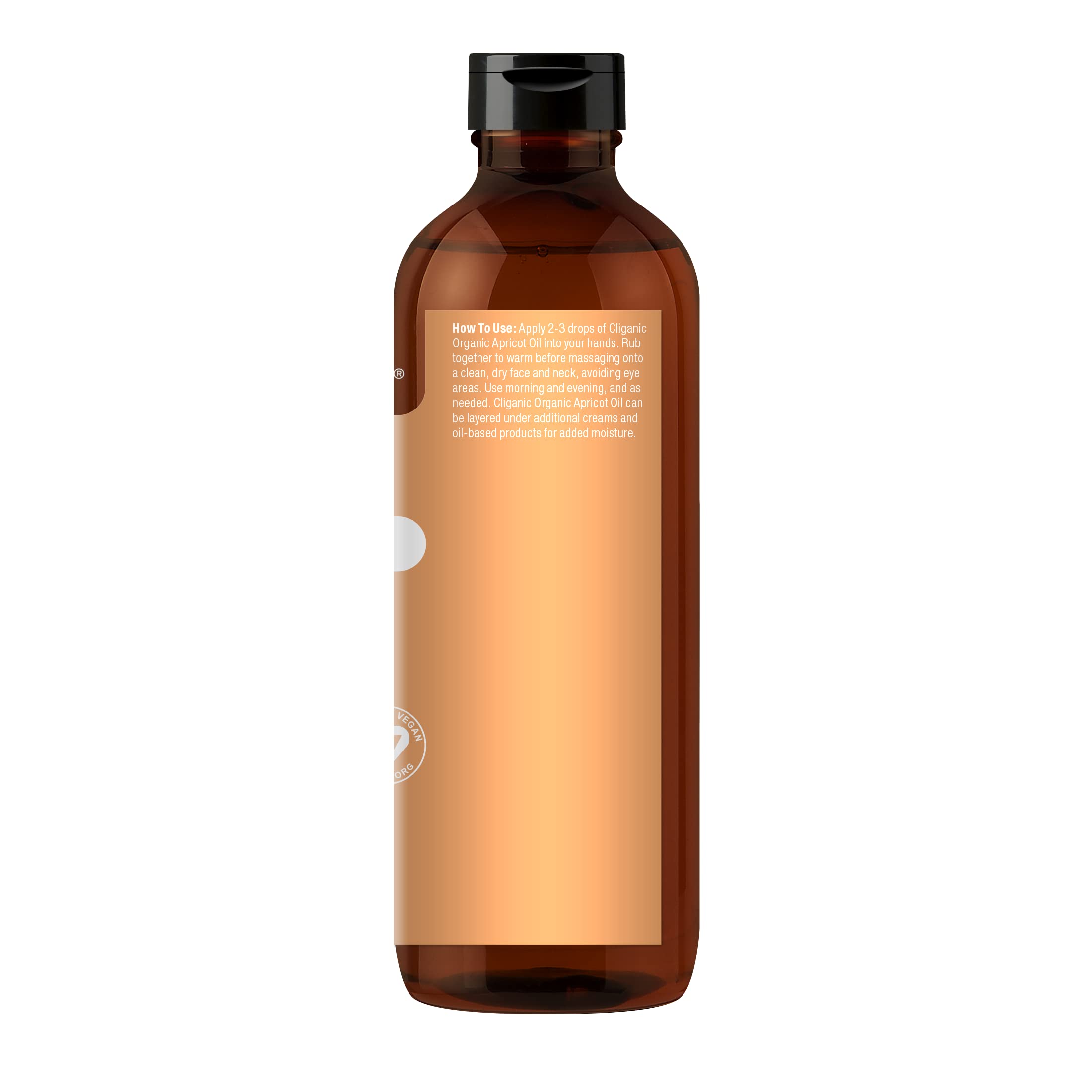 Cliganic Organic Apricot Oil, 100% Pure (8oz) - For Skin, Hair & Face | Natural Cold Pressed Unrefined