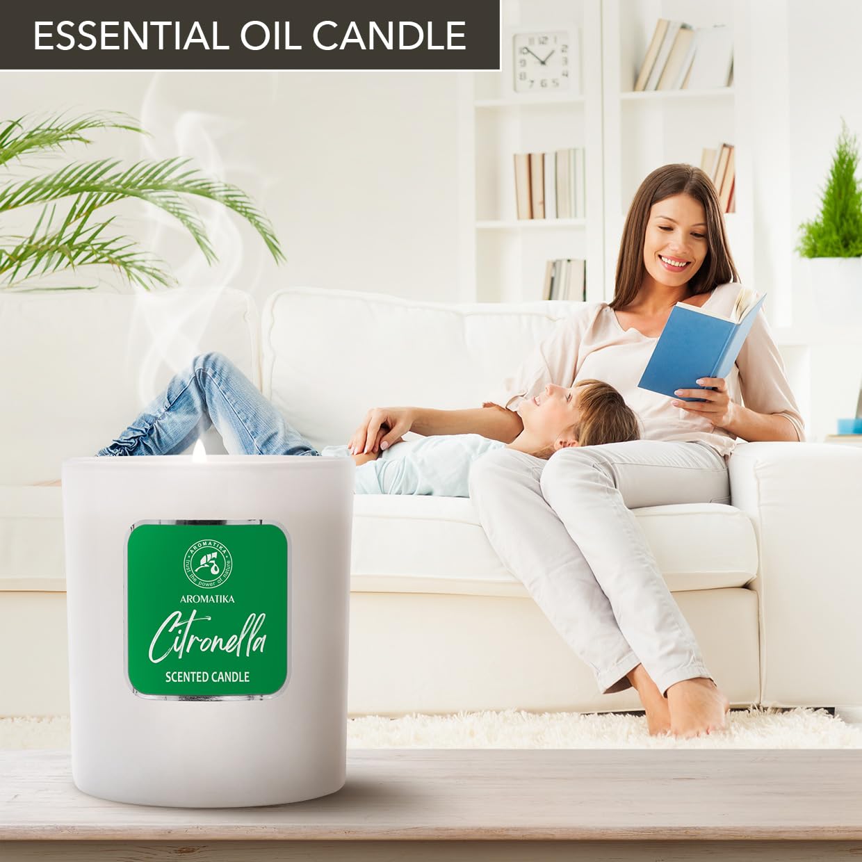 Scented Candle Citronella 200g - Aromatherapy Candle - Soy Wax Candles for Home Scented