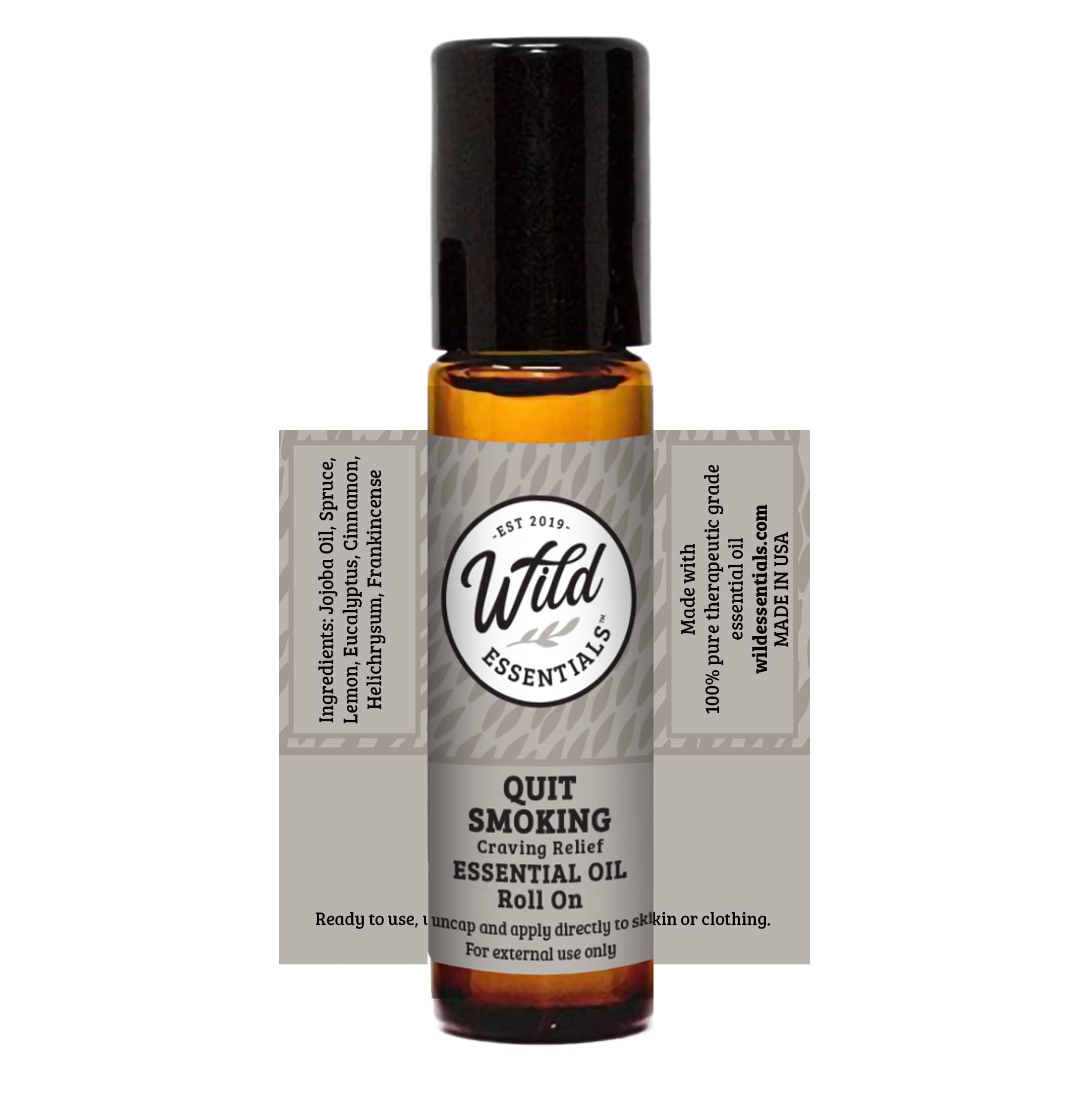 Wild Essentials Quit Smoking Essential Oil Roll On, 10ml for for help with cessation programs