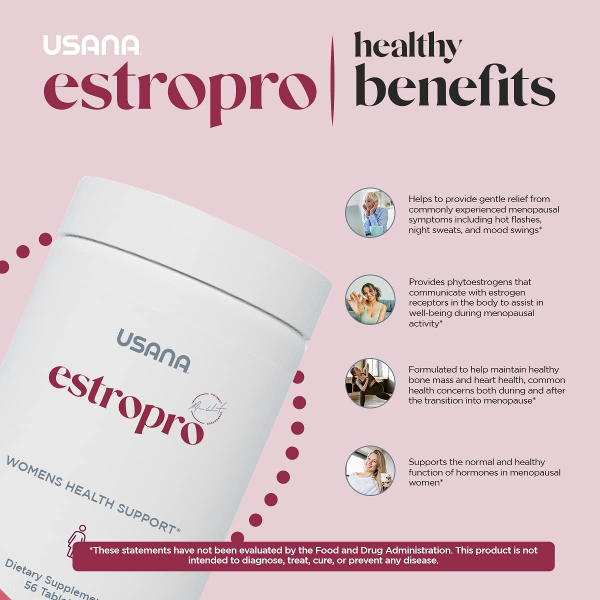 USANA EstroPro with Phytoestrogens for Symptomatic Support During Menopause* - 56 Tablets