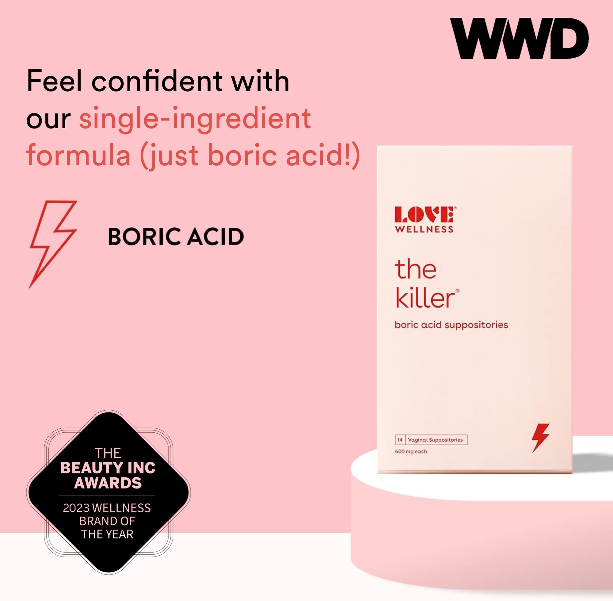Love Wellness Good Girl Probiotics & The Killer | Vaginal pH Balance Supplement & Boric Acid Suppositories