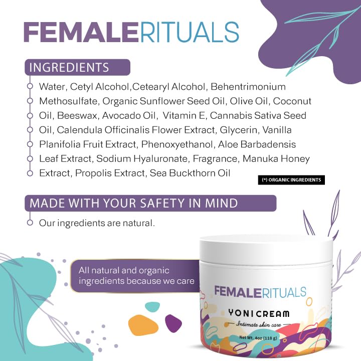 FEMALE RITUALS Vulva Moisturizing Cream - Vulva Care Balm - Clinically Tested Vaginal Moisturizer
