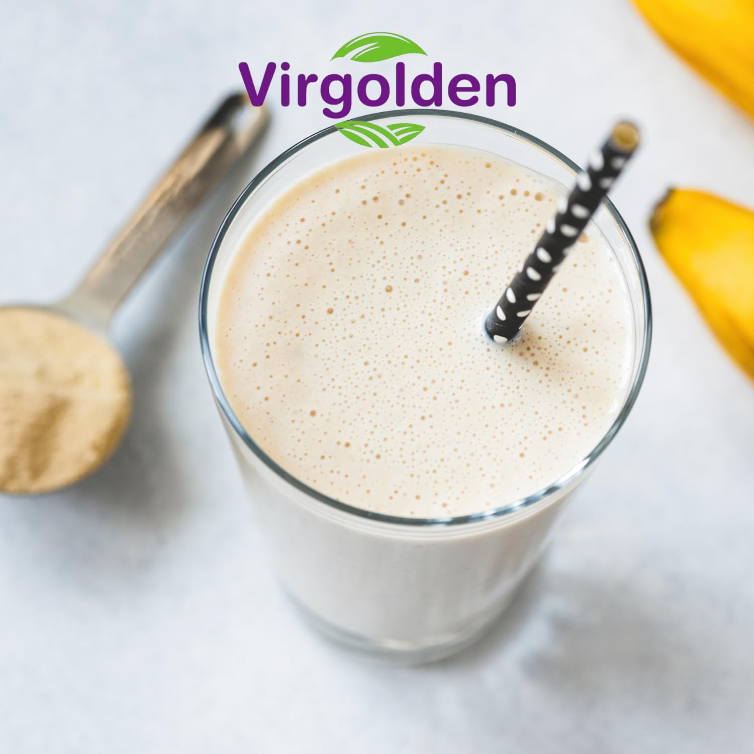 Pea Protein Powder 1kg 80% Pure Plant Protein by Virgolden - Great for Smoothies, Shakes