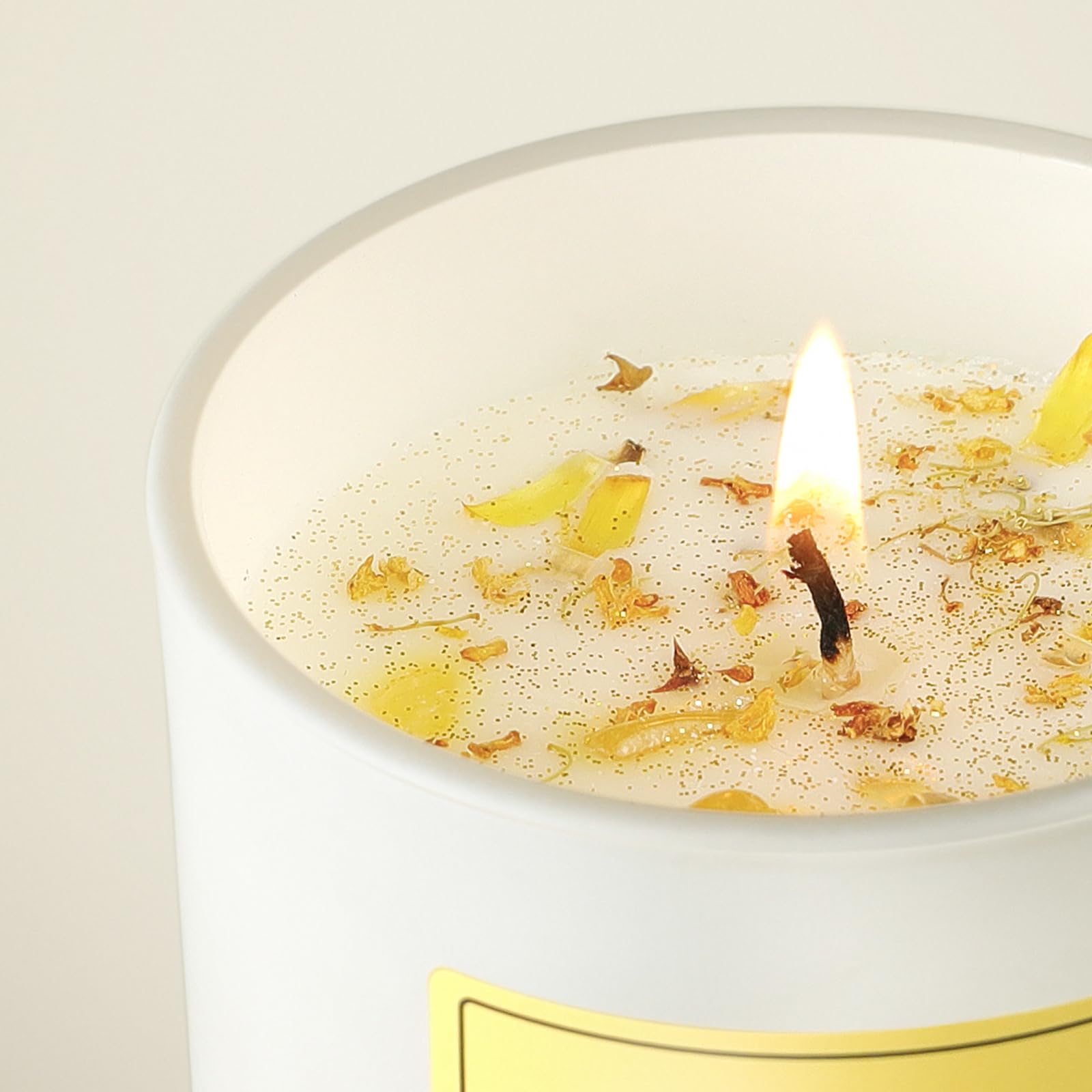 Vanilla Soy Candles Gift for Women - Aromatherapy Candle with Crystals Inside, 10oz Natural Soy Wax Candles