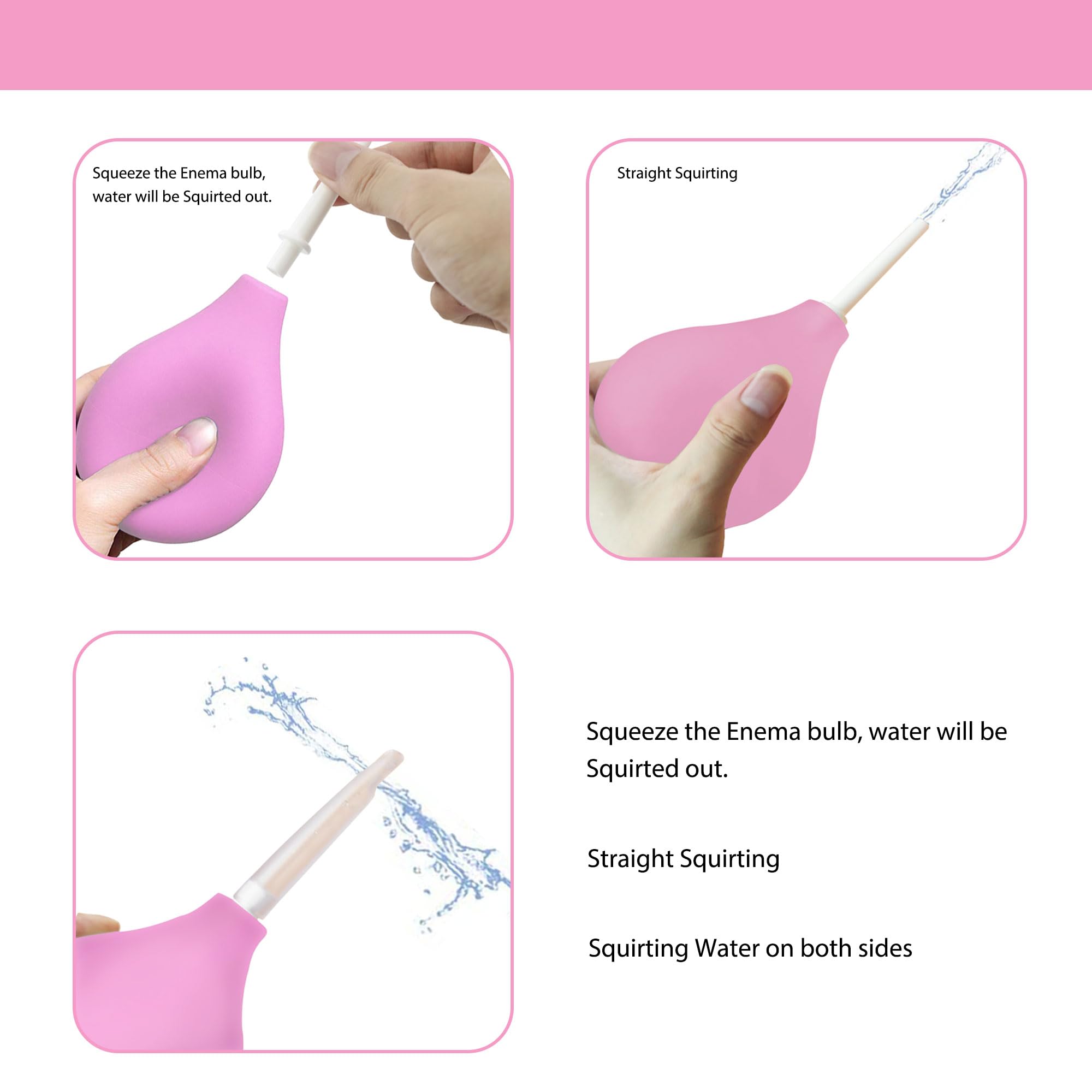 TopQuaFocus 8oz Enema Bulb Kit Anal and Vaginal Douche Bulb for Men Flushing System Enemas Silicone