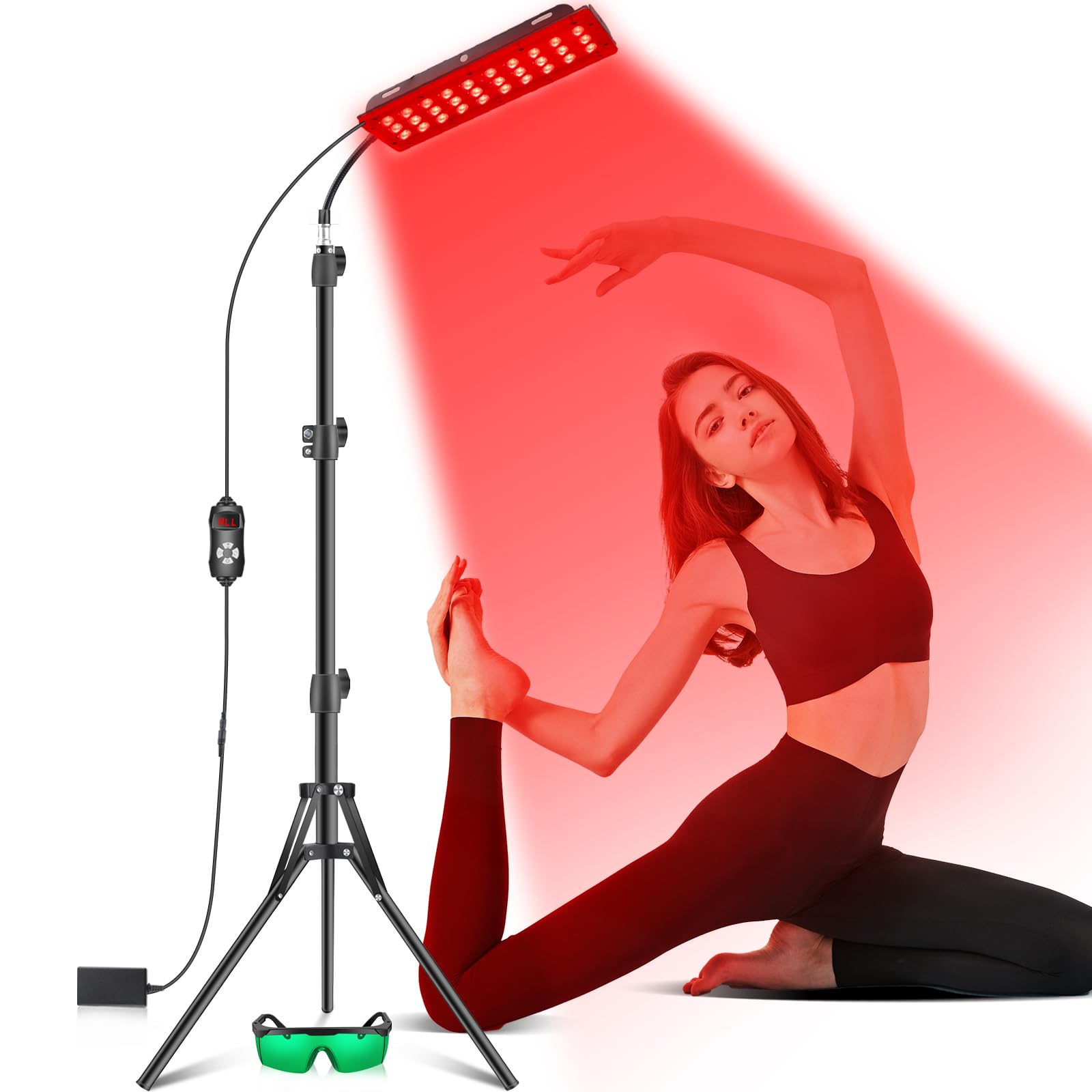 RUISQM Red Light Therapy Lamp, Infrared Light Therapy with Stand - 660nm Redlight & 850nm