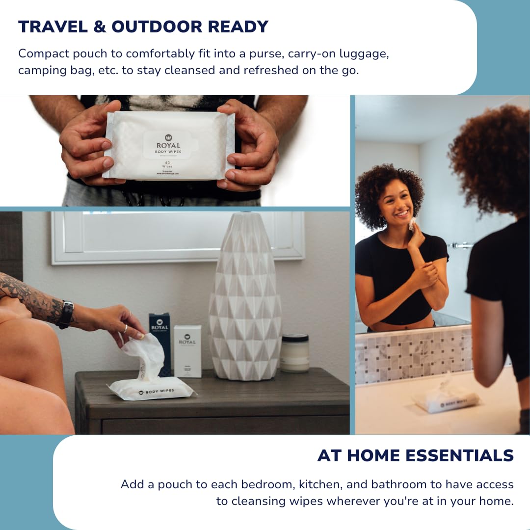 Royal Intimate Cleansing Feminine Wipes for Vaginal Hygiene, Personal Cleansing, Period Care