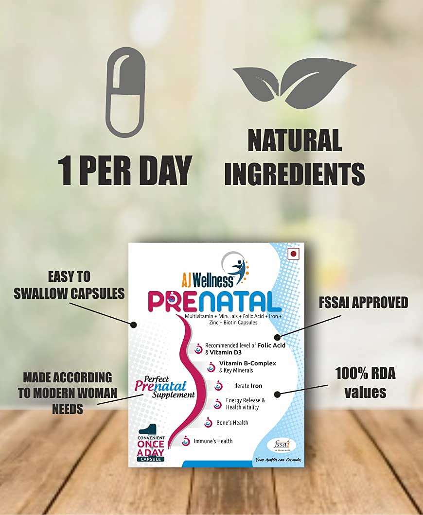 Organic Touch Ajwellness Prenatal multivitamin Nutrition for Women,Advanced Formula