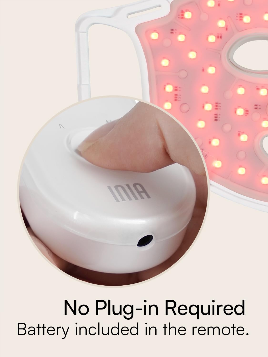 INIA GLOW Light Therapy Mask for Face, LED Mask with Red Blue Green Light and Advanced Near-Infrared